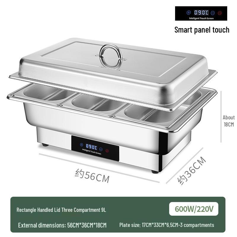Stainless Steel Self-Serve Buffet Warmer with Transparent Flip-Top for Restaurants & Hotels