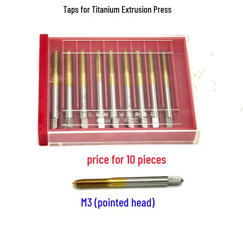 Titanium-Plated Ground Tap for Extrusion Machines: Sizes M1.2-M20