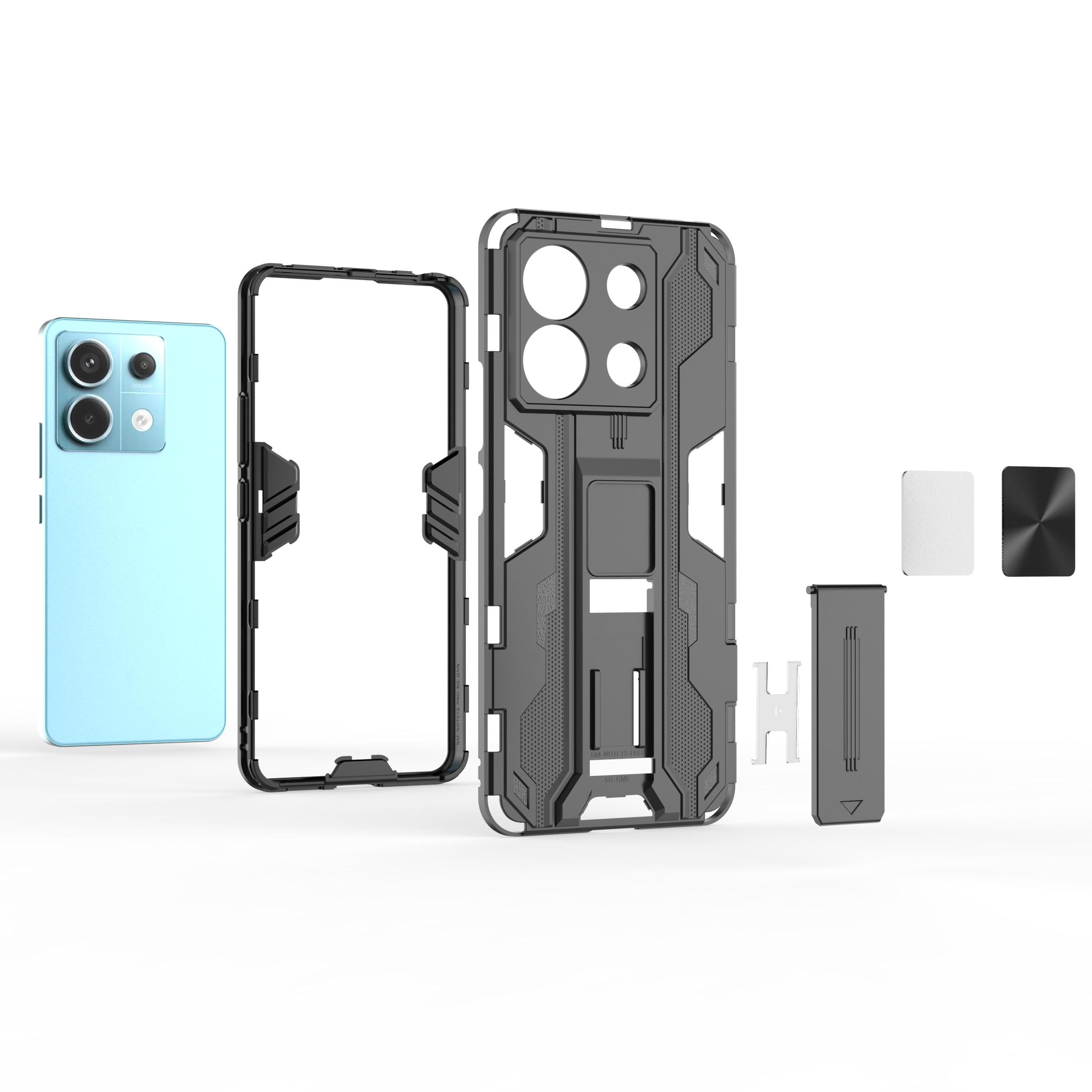 

For Xiaomi Redmi Note 13 Pro 5G/Poco X6 5G Kickstand Case Anti-drop Phone Cover Red