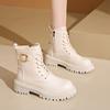 2025 Woman's Fashion Hot Selling High Quality  Boots Short Plush Side Zipper Ankle Boots Winter Women Shoes Fashion Round Head