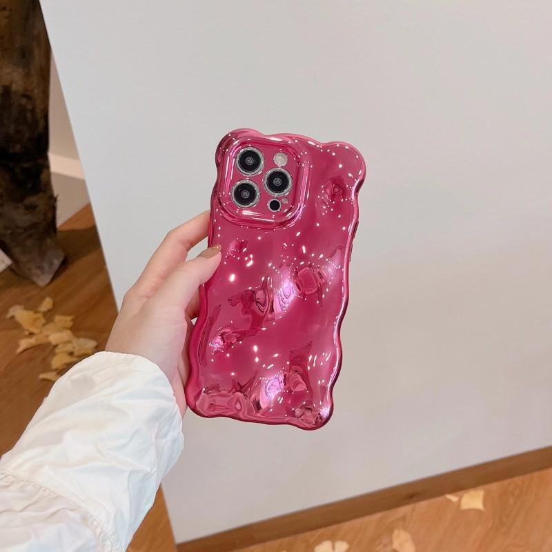Minimalist Bubble Phone Case IPhone 15 Pro Max 14 With Electroplating Finish Shockproof Full Cover Silicone