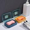 Portable Transparent Soap Box with Draining Lid for Bathroom, Dormitory, or Shower