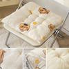 Portable Plush Seat Cushion 40*40cm Cartoon Chair Pad Square Non-slip Back Cushion for Home&Office