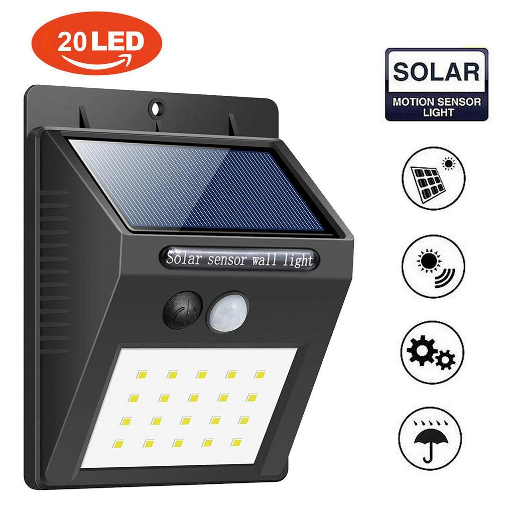 Solar Motion Sensor Wall Lamp with 30/20+5+5 LED for Outdoor Use In Courtyards, Villas, and Streets