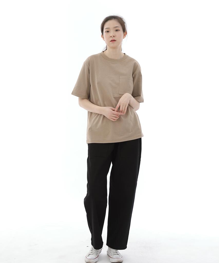 Seinteukeulu Wide Ankle Drop Fatigue Pants Waf-319 Black