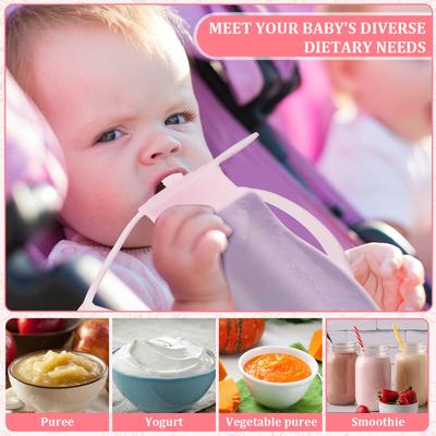 2Pcs Baby Food Pouch Milk Storage Bag Convenient Leak-proof Squeeze Suckable Juice BPA Free Silicone Baby Food Pouches Container