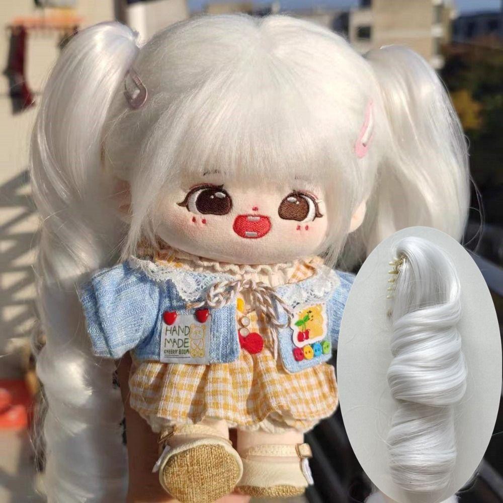Ponytail Cotton Doll Chemical Fiber Wig Clamping Doll Long Curly Hair Ponytail  BJD Doll