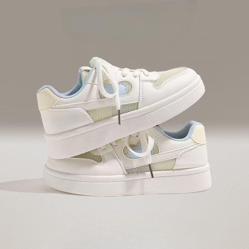 Spring and Summer New Thick-soled Women's Mesh Breathable Versatile Casual Student Board Shoes Ins Sports