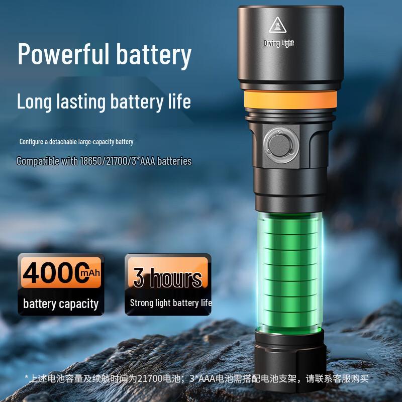 High-Power Rechargeable LED Dive Flashlight