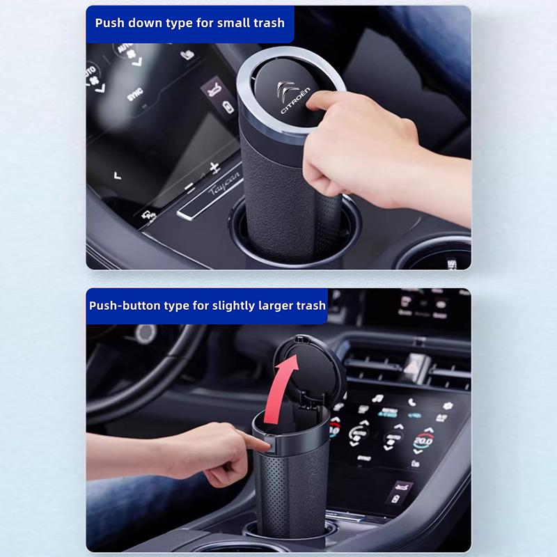 Auto-Mülleimer mit Deckel Auslaufsicher Wasserdicht Mülleimer Tragbar Für Citroen C4 Berlingo Celysee Cactus Picasso Aircross Grand