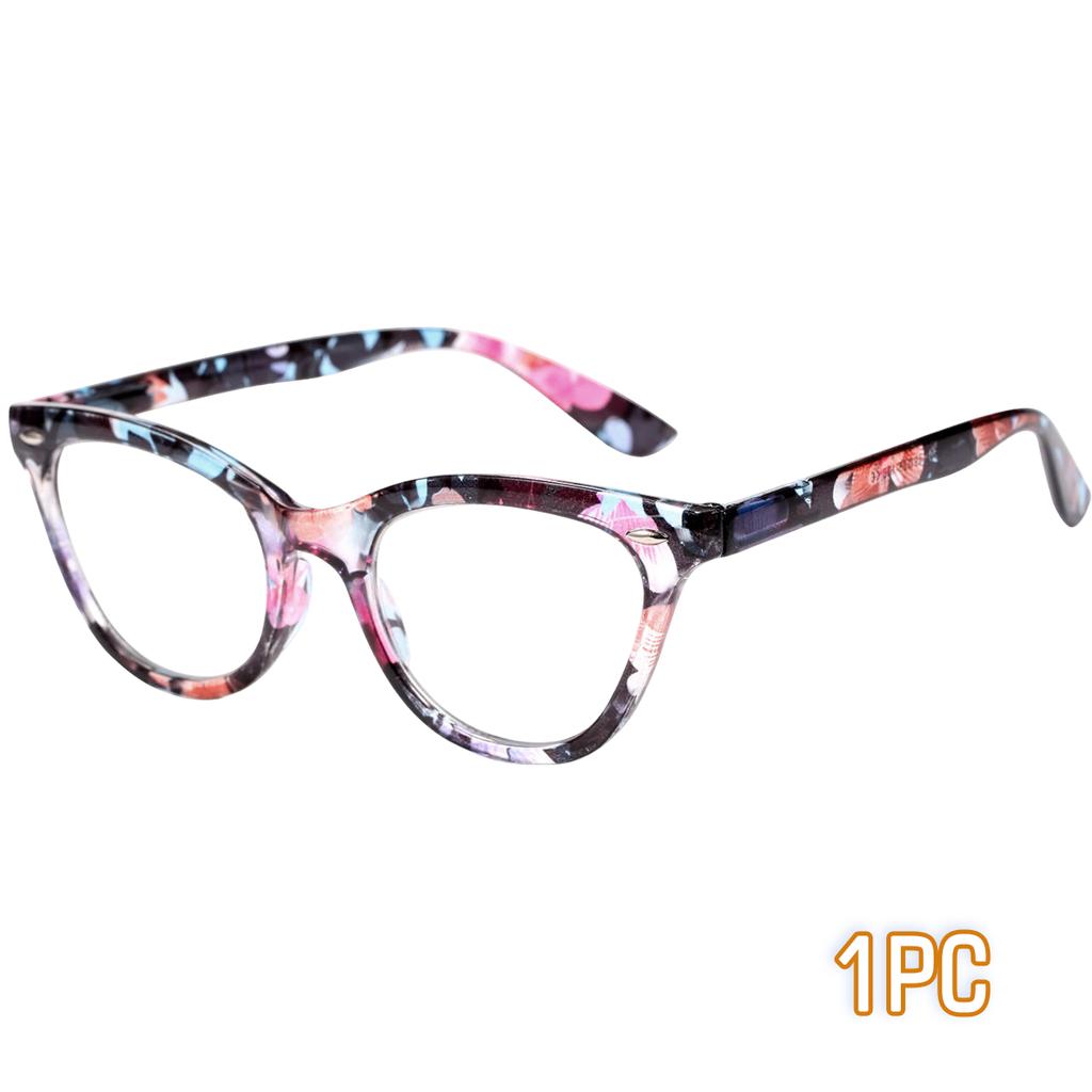 1/2/3PCS Anti-blue light reading glasses with elegant floral prints PC frame unisex (suitable for both women and men)