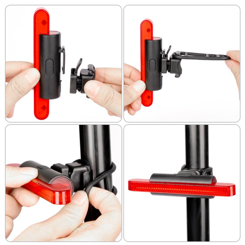 USB Rechargeable Bicycle Warning Red Light Bike Tail Light Bike Rear Lamp Safety Night Cycling
