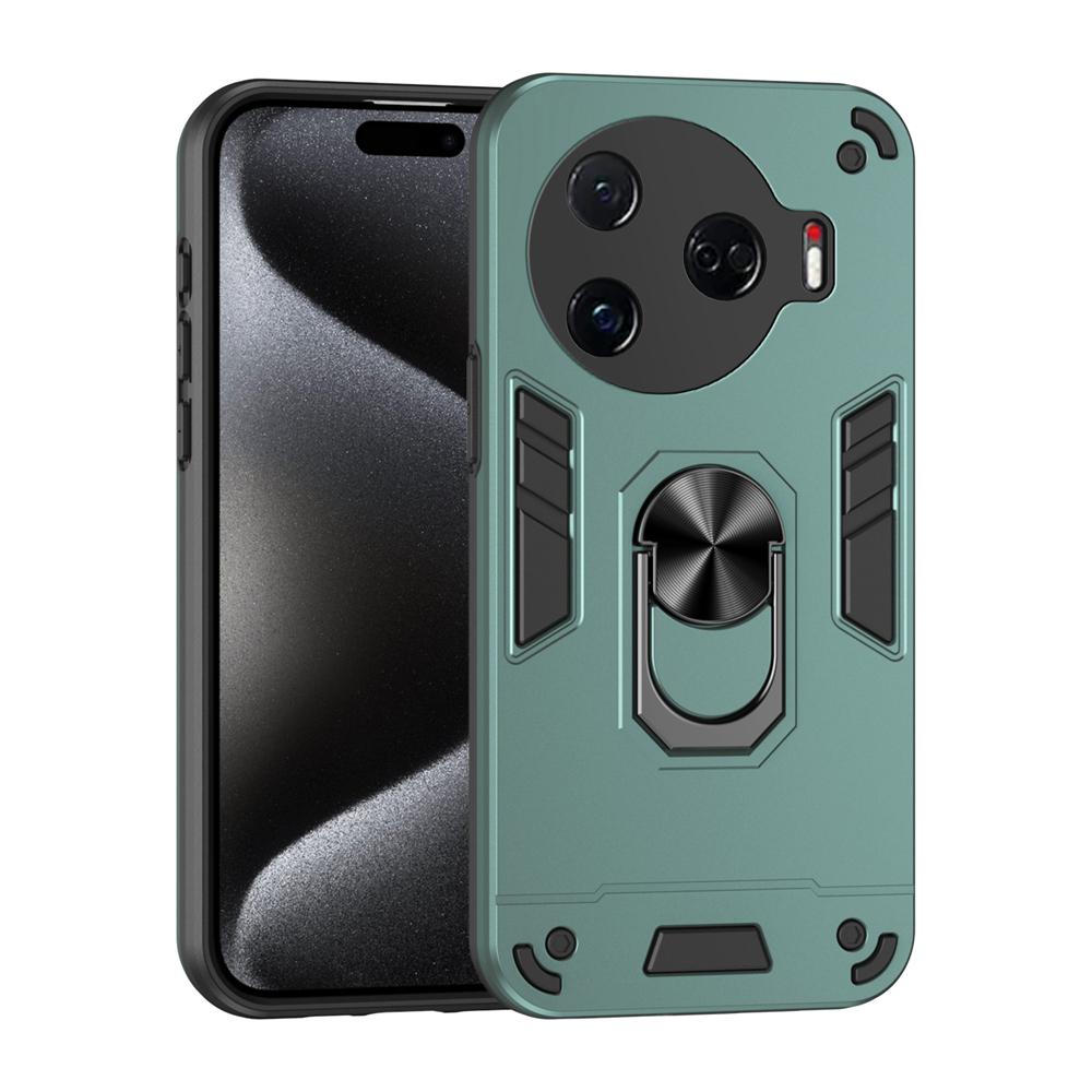 KEYSION Stoßfeste Armor-Hülle für TECNO Camon 30 4G 5G Silikon+PC Kameraschutz Ringständer Handyhülle für Camon 30 Pro 5G