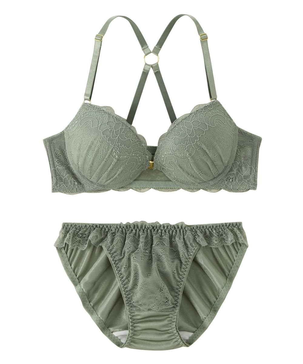 

Inner Grayish Color Front Hook Bra and Shorts [Nissen] Set, Set, Women s, Khaki, G90/3L
