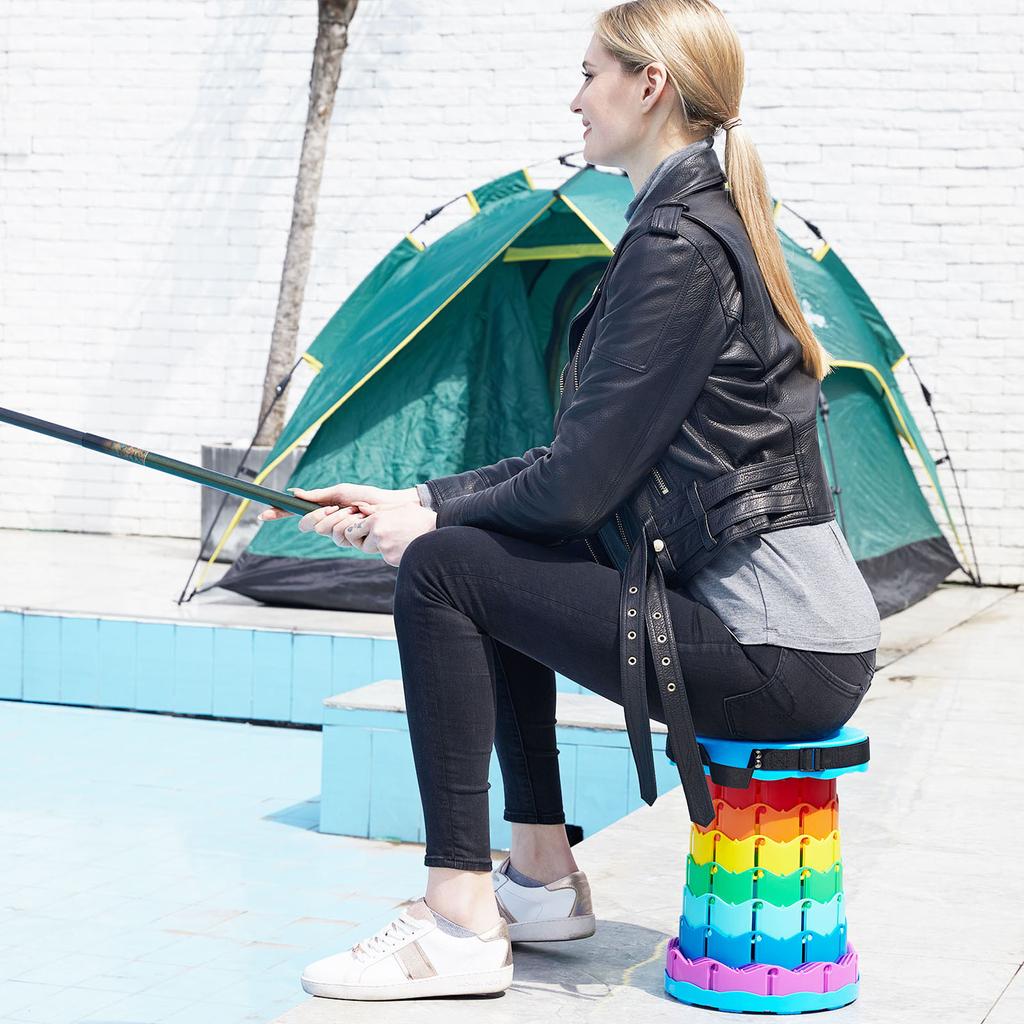 Portable Telescoping Stool Retractable Lightweight Camping Stools