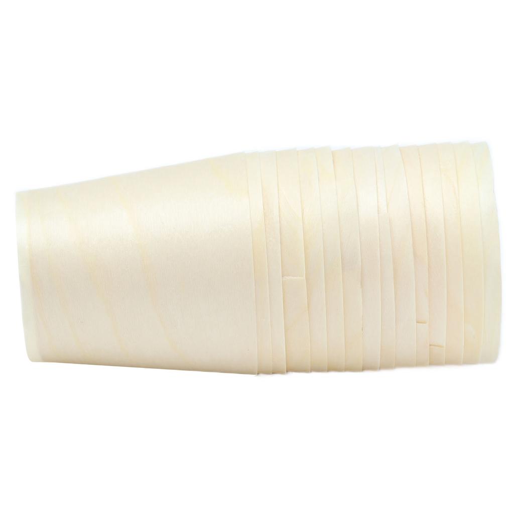15Pcs Disposable Tasting Cup Wooden Decorated Lightweight Dessert Cup for Home Bars Restaurants
