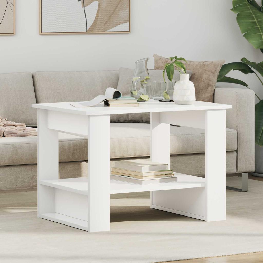 White Coffee Table 72 x 50 x 50 cm Particleboard