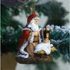 Weihnachtsfeier Dekoration Hängende Ornamente Harz Umarmende Weihnachtsmann Figuren Mini Weihnachtsmann Anhänger Weihnachtsbaum Heimdekor Zubehör