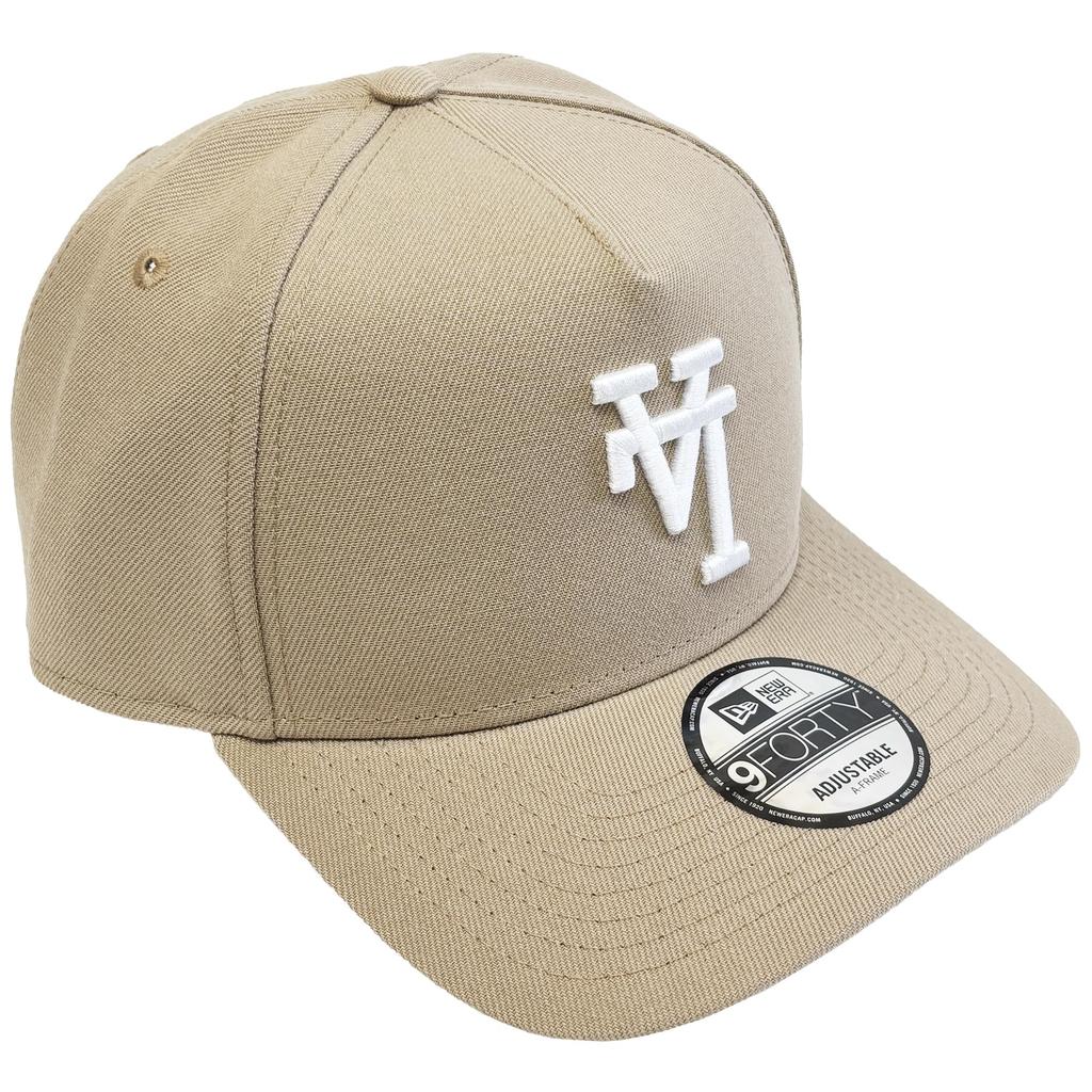 New Era 9FORTY LA Logo Shohei Los Angeles Dodgers Upside Down Upside Down LA Beige Cap, Ohtani's Logo, Blue, Camel, [Used]