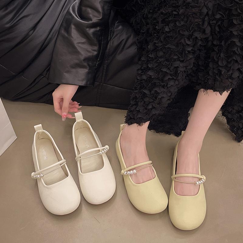 

Модные туфли-лодочки на низком квадратном каблуке с круглым носком, женские туфли без застежек, распродажа 2024 года, высококачественные туфли-лодочки с бусинами на весну/осень 40 жёлтый