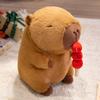 Cute Capybara Plush Toy With Stretchable Lollipop Simulation Animal Baby Doll Sleep Pilloe Room Decor Children Holiday Cozy Gift