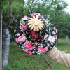 Portable Folding Fan Hat Silk Sun Hat Jewelry Wide Brim Hat  Summer