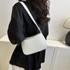 Stylish White Pu Shoulder Bag For Women Versatile Casual Commuter Fashionable Design