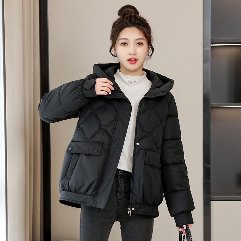 Loose Thermal Cotton-padded Clothes Women's Winter Versatile Casual Hooded Cotton Clothes Fashion Coat