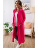 Azura Exchange Strawberry Pink Plus Size Side Split Pockets Duster Cardigan