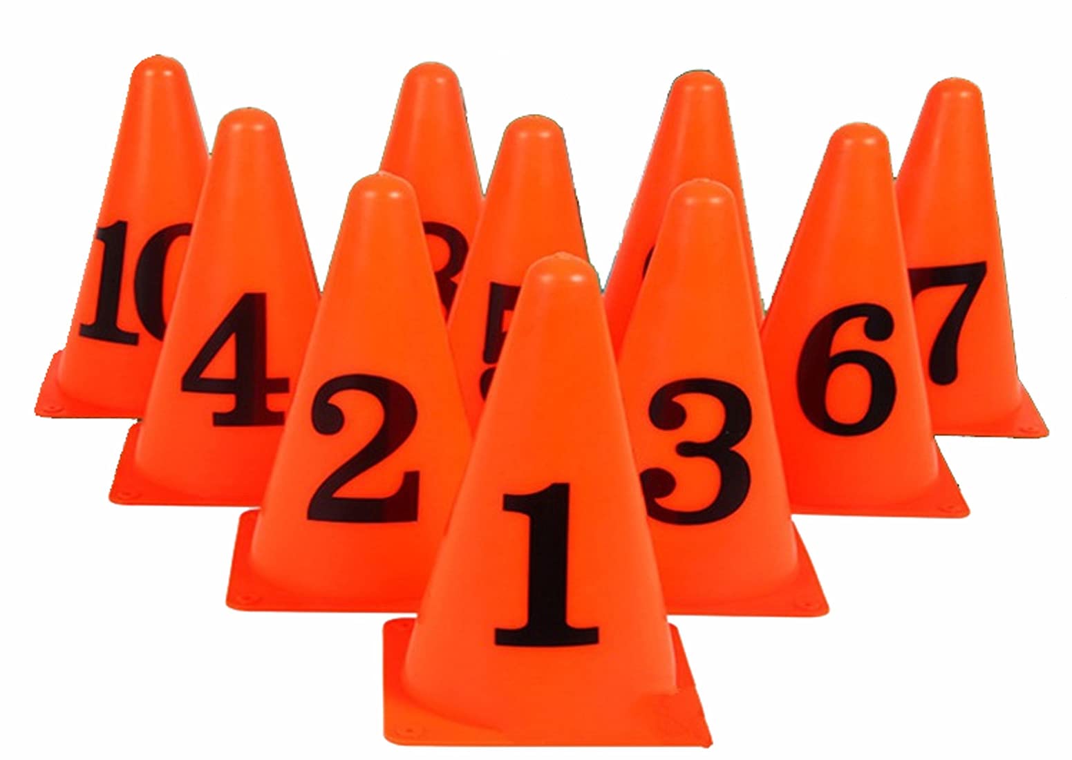 [narunaru] Marker Cones with Numbers, Set of 10, for Soccer, Track and Field, Training, and Marking
