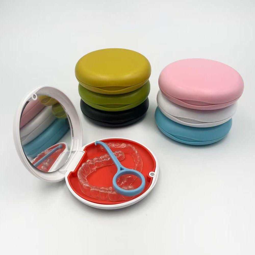 Magnetic Invisible Braces Storage Box Large Capacity with Mirror Denture Organizer Waterproof Orthodontic Retainer Case