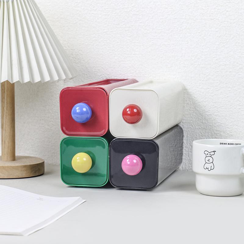 

4Pcs Dopamine Desktop Storage Boxes Stackable Drawer Cosmetics Organizer Box Large Capacity Household Bedroom Office Storage