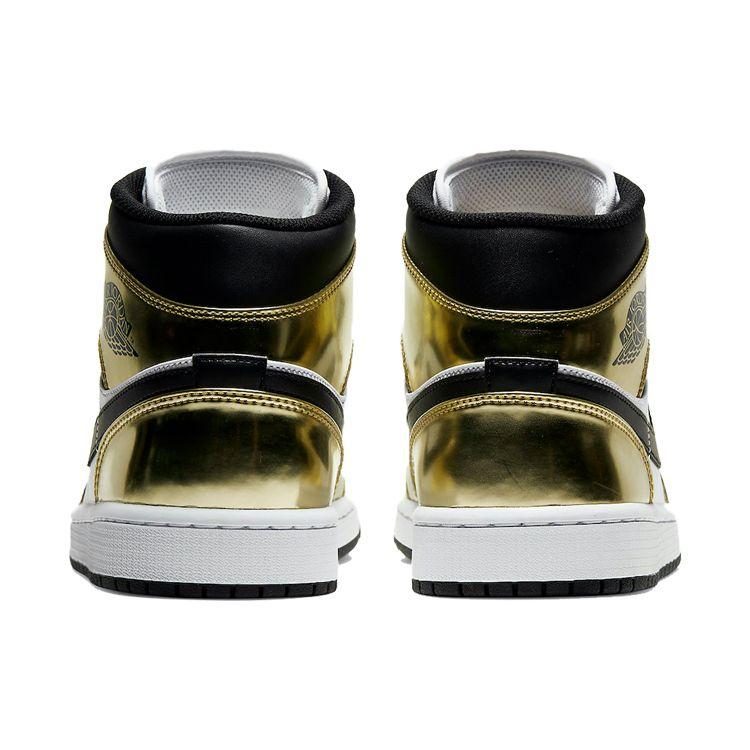 Air Jordan 1 Mid SE Metallic Gold Men Sneakers Black White DC1419-700