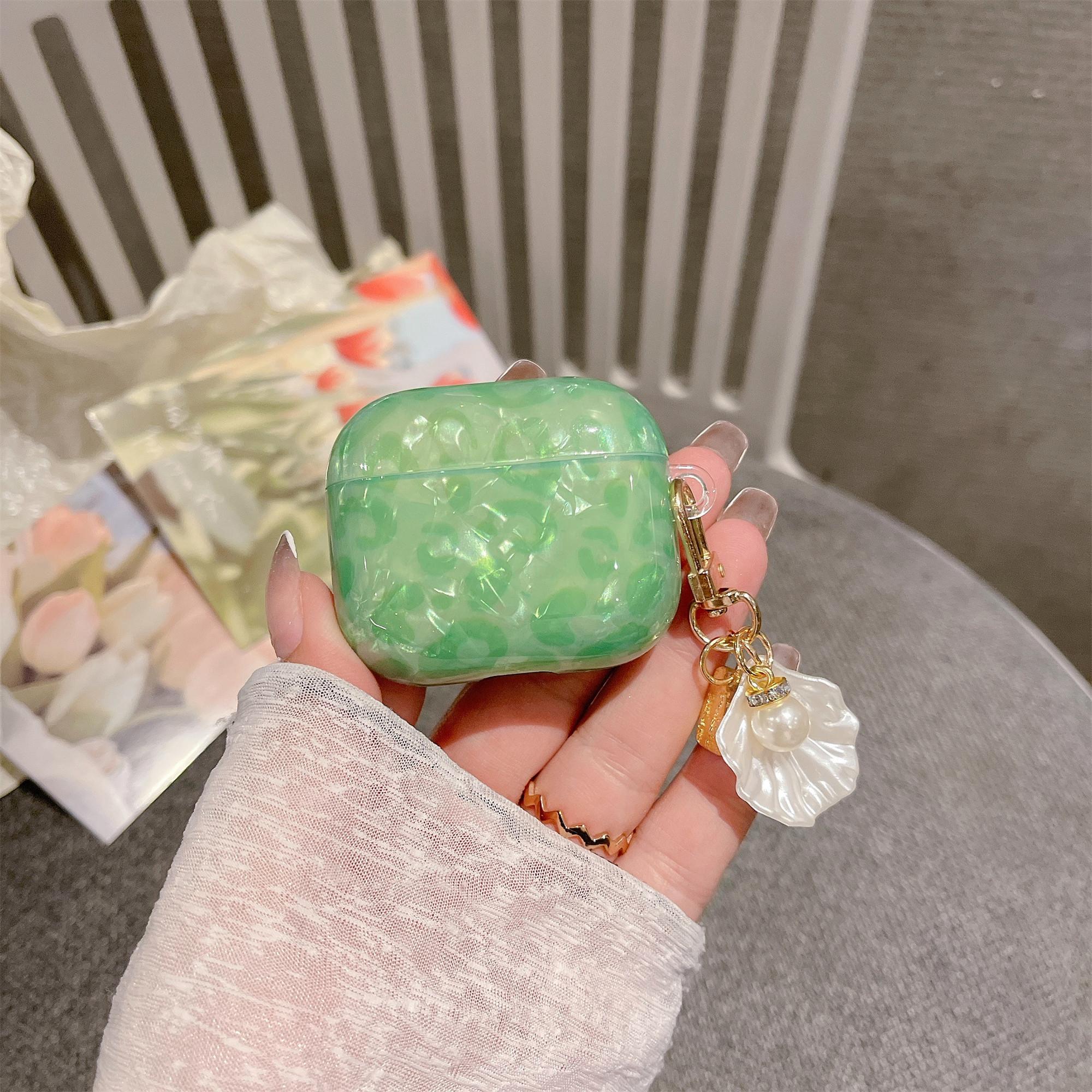 

Чохол для навушників AirPods 4 із візерунком ТПУ з підвіскою-оболонкою Green