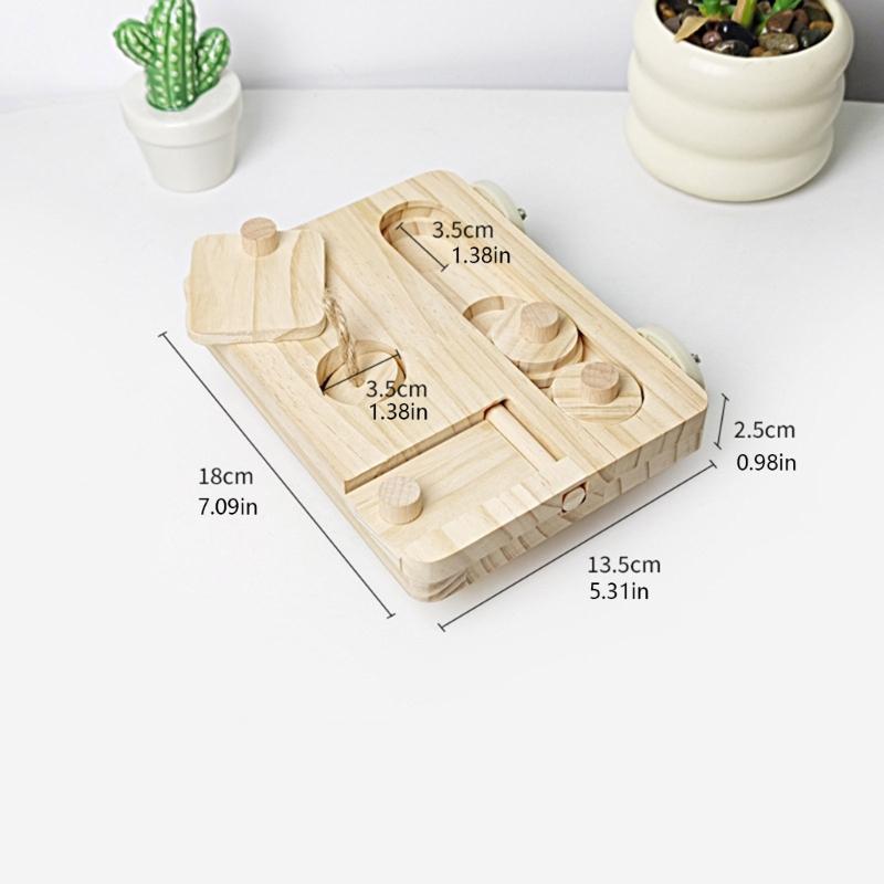 Wooden Bird Foraging Toy with Enrichment Puzzle for Training & Chewing Natural Wood Stand Platform Feeder Cage Decors