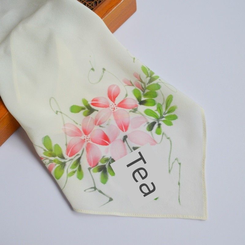 

Крепдешин Расписанный вручную Синий и Красный Носовой платок Китайский Древний Стиль Подарок для вытирания пота Танцы Пекинская опера Древний стиль Аксессуары для ципао Crepe de Chine beige five-star flower 31cm