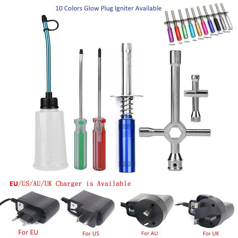 AU/EU/UK/US Charger Nitro Gas Spark Glow plug Igniter Starter Kit For 1/10 RC Nitro Engine Planes Model Car HSP 80103 80127 EU Plug маджента