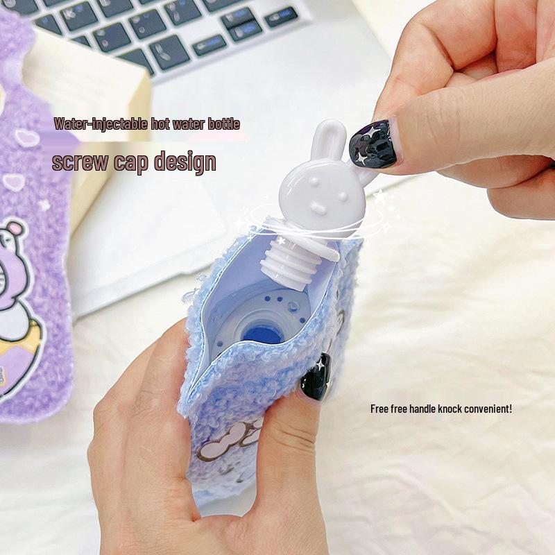 Cartoon Plush Hot Water Bottle - Cute, Portable Hand Warmer for Students & Kids