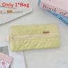 Student Pencil Case Soft Fabric With Zipper For Girls And School Supplies