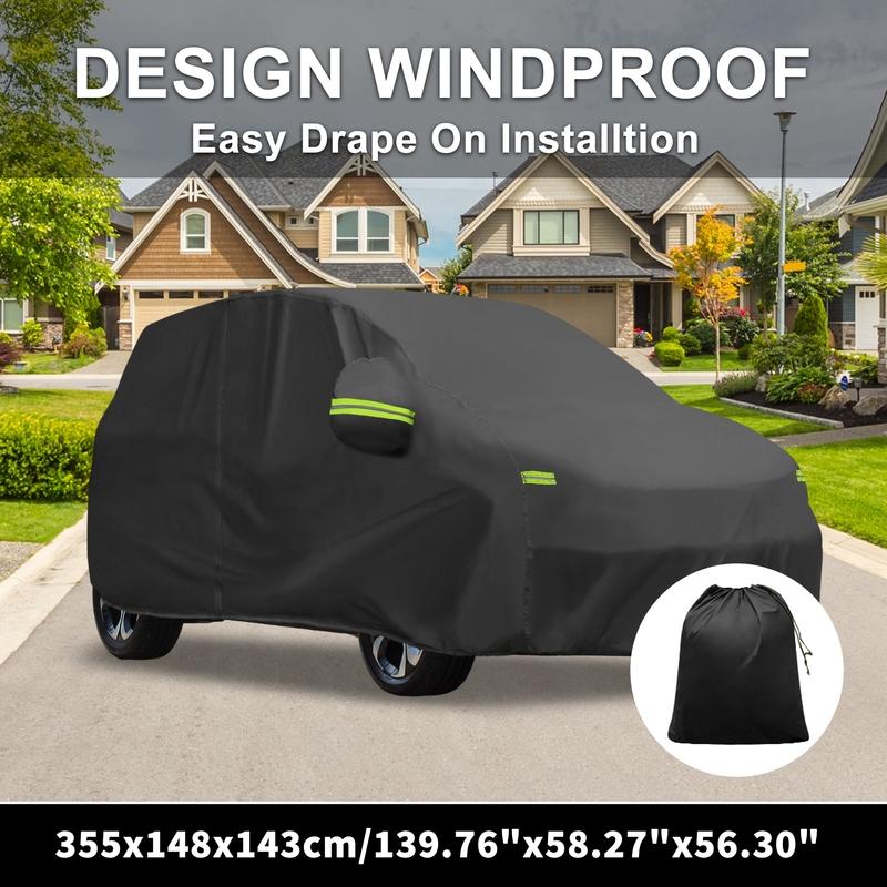 Motoforti Waterproof 210D-PU Oxford Car Cover for GMC Sierra 6.6ft Bed with Zipper Black
