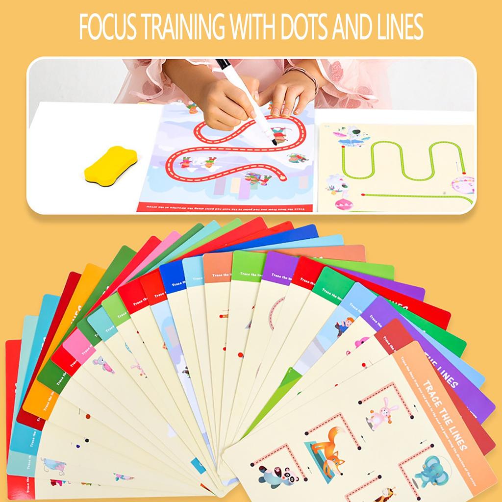 Children's Pen Control Training Card Color Card Early Education Focus Toys