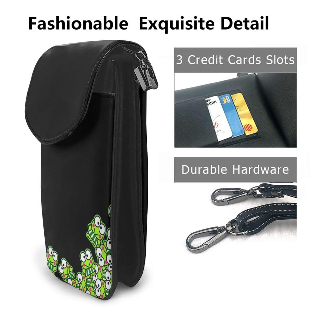 Keroppi Genuine Leather Smartphone Pouch Shoulder and Mini Popular Crossbody Bag [JMI] Bag, Thin, Men's Women's Pouch, Wallet,