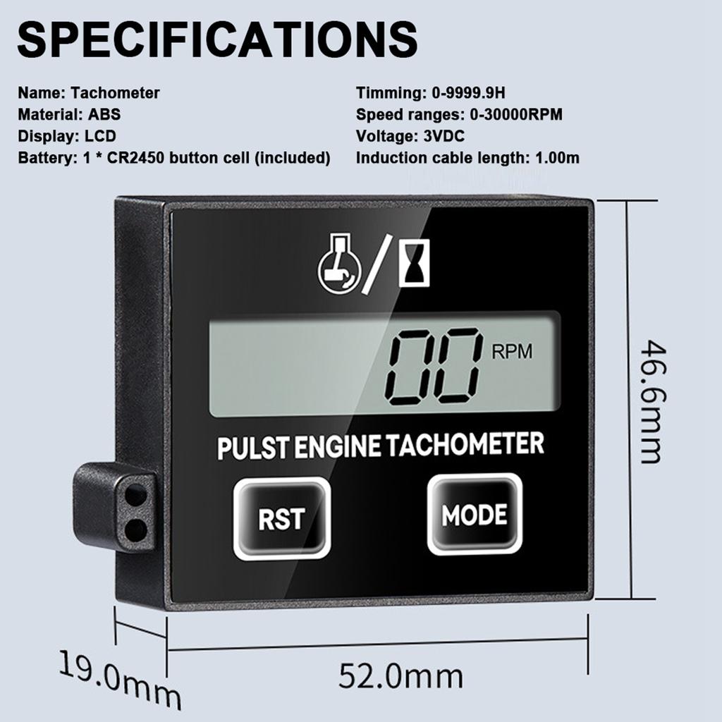 Digital Tachometer 100 30000RPM LCD Display Small Digital Engine Tachometer for Chainsaw