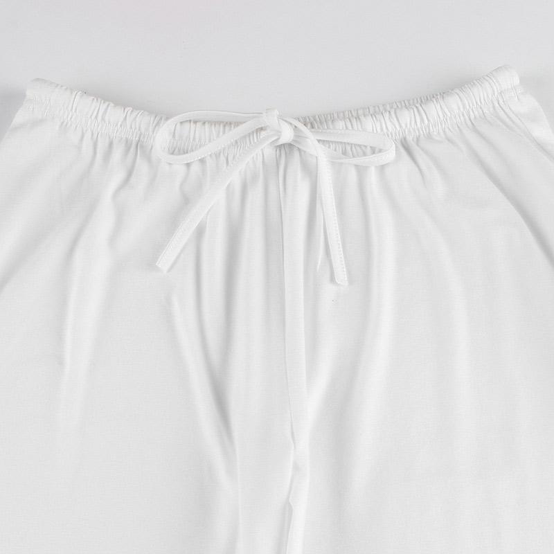 Dámské základní volné ležérní kalhoty s rovnými nohavicemi jarní móda ležérní šněrovací jednobarevné kalhoty s elastickým pasem