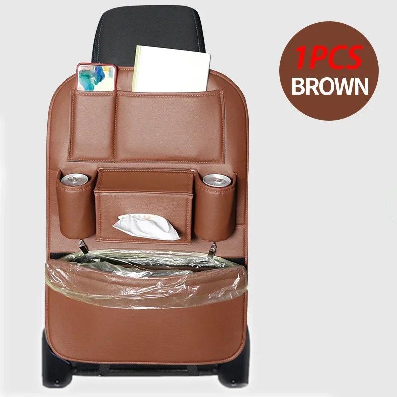 1/2PC Car Seat Backrest Multifunctional Storage Box PU Leather Car Storage for Travel Storage and Organization with 6 Pockets