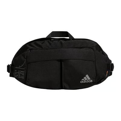 Te Ut Wb Series Sports Silver Logo Print Zipper Polyester Waist Bag Unisex Waist Bag Black HP1500