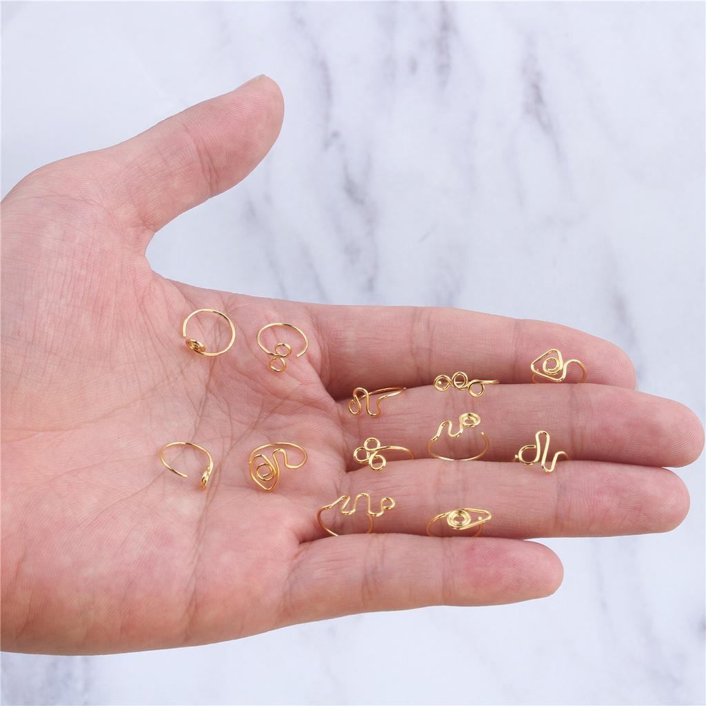 Winding Special-Shaped Nose Ring Music Note Love Shape Design Gold Special-Shaped Niche Nose Ring Ear Cartilage Clip