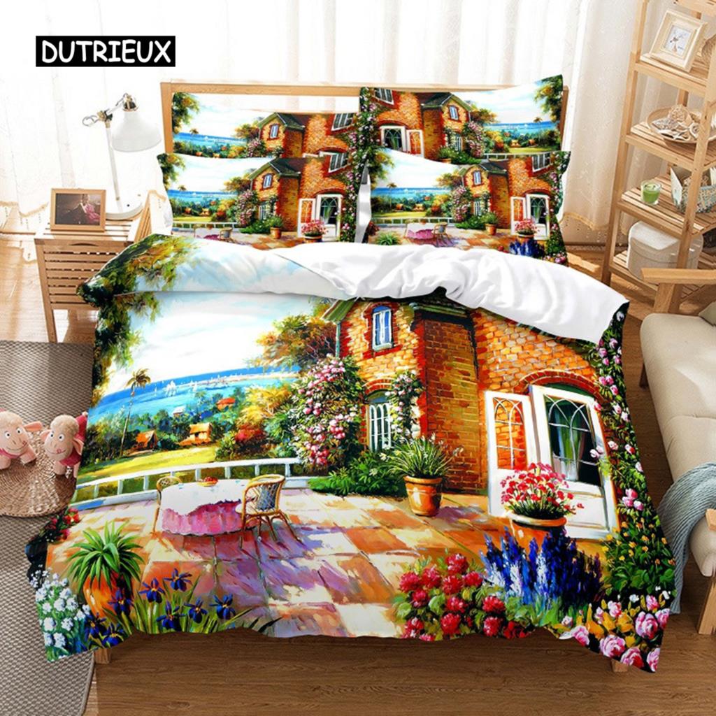 Landscape Painting Bedding Set Duvet Cover Set 3d Bedding Digital Printing Bed Linen Queen Size Bedding Set Fashion Design