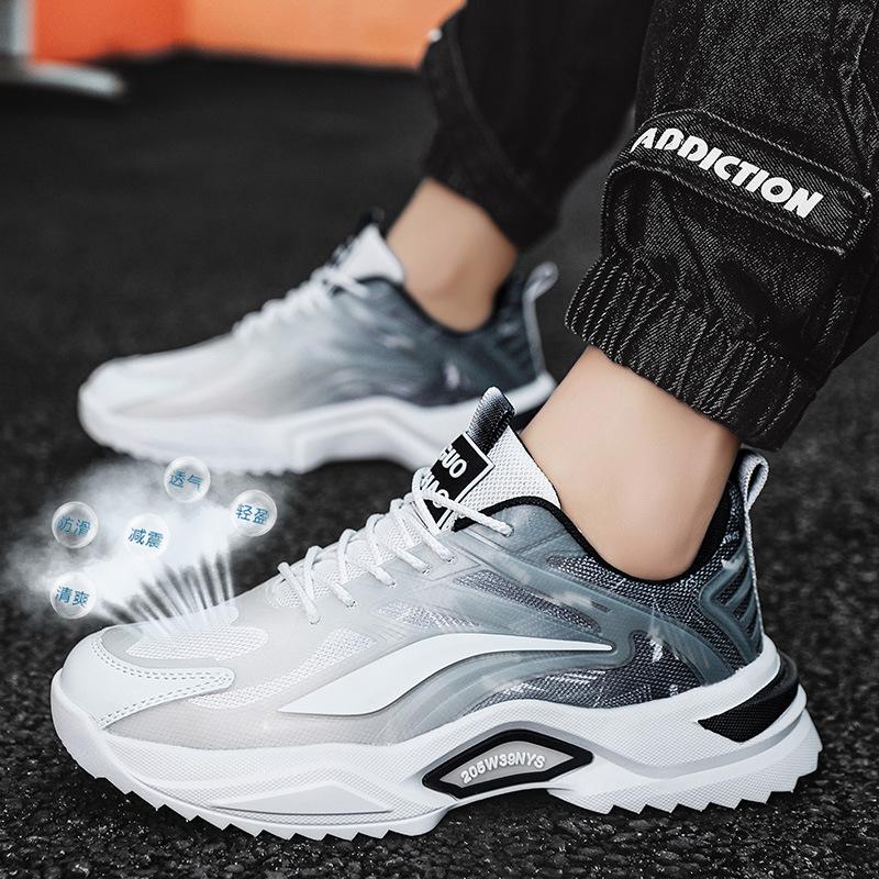 Men's Shoes for Spring New Casual Running Sports Shoes for Men's High Rise and Breathable Summer Little White Dad's Trendy Shoes
