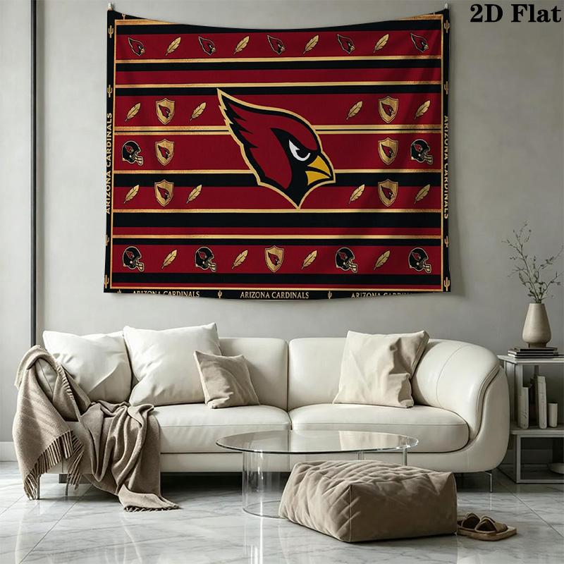 Arizona Cardinals Logo Wall Tapestry Aesthetic Wall Hanging Printed Fabric Blanket Decorative Tapestries for Bedroom Living Room Home Decor